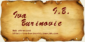 Iva Burinović vizit kartica